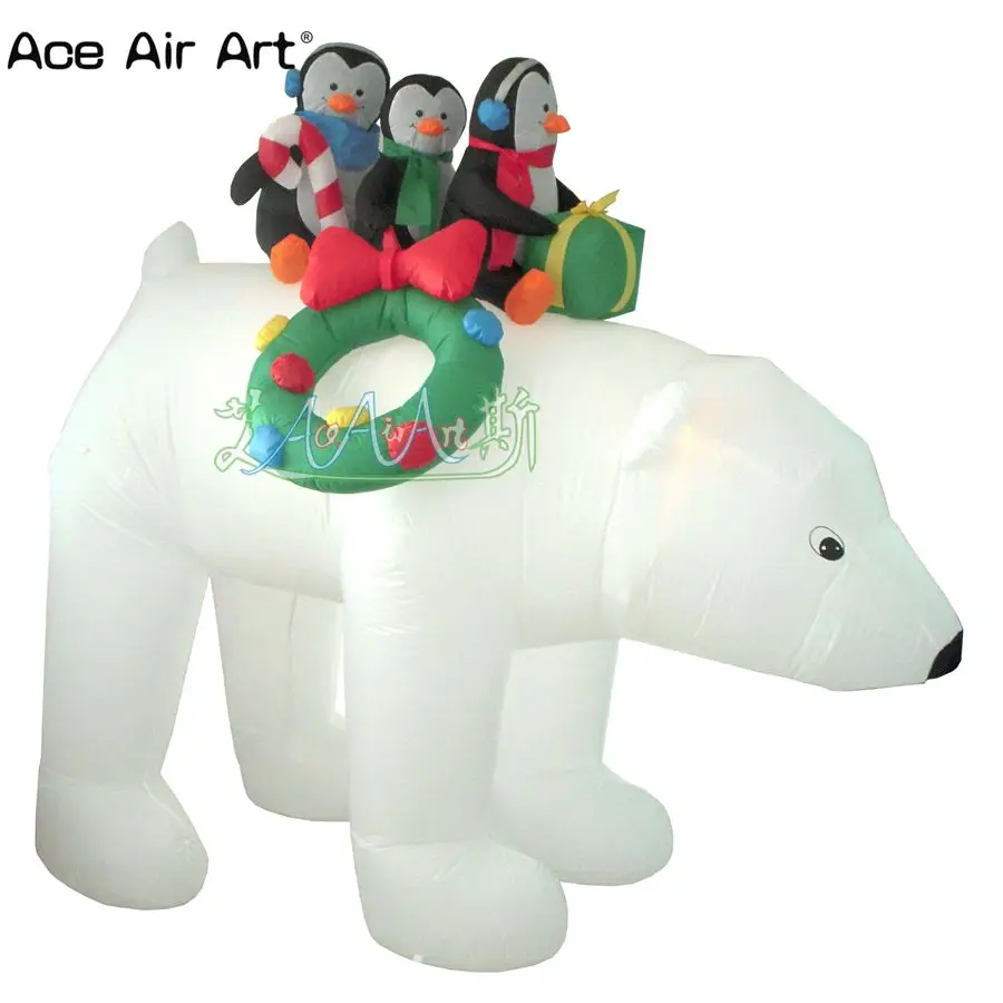 BZB-Goods-Christmas-Inflatables-Penguins-on-Polar-Bear-Decoration-100114__