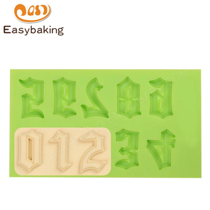 ES-6007N Arabic Numerals 0 to 9 Fondant Mould Silicone Molds for Cake Decorating