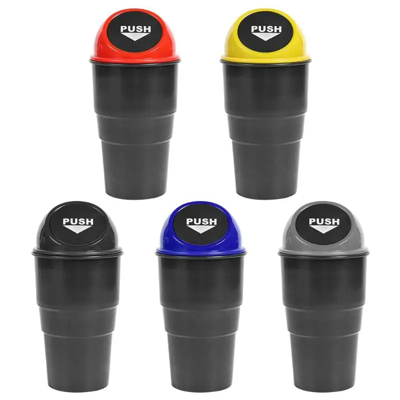 

Universal Car Mini Garbage Can Auto Creative Trash Can Car Styling Auto Interior Accessories Plastic Folding Cover Barrel Bin
