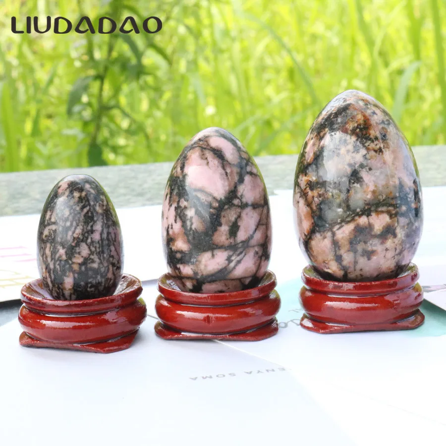 

3Pcs Set Rhodonite Small Large Massager Eggs Jade Pelvic Floor Yoni Eggs Relaxation Tools Body Care Health Ben Wa Ball Eggs