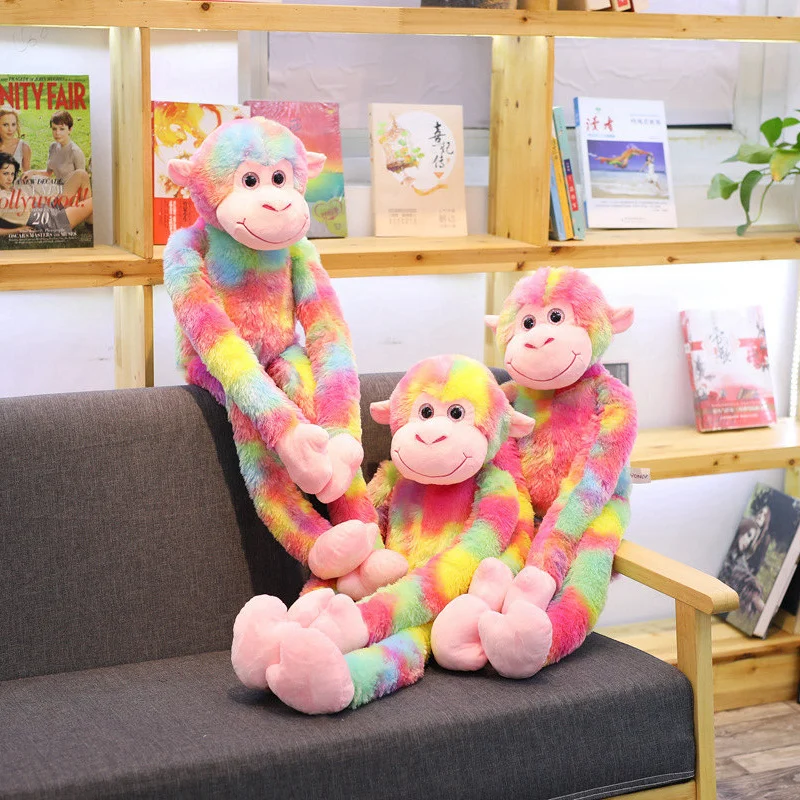 1 шт. 80 см новые длинные руки обезьяна плюшевые игрушки мультфильм орангутан милые мягкие игрушки куклы для детей дети мальчики подарок на день рождения