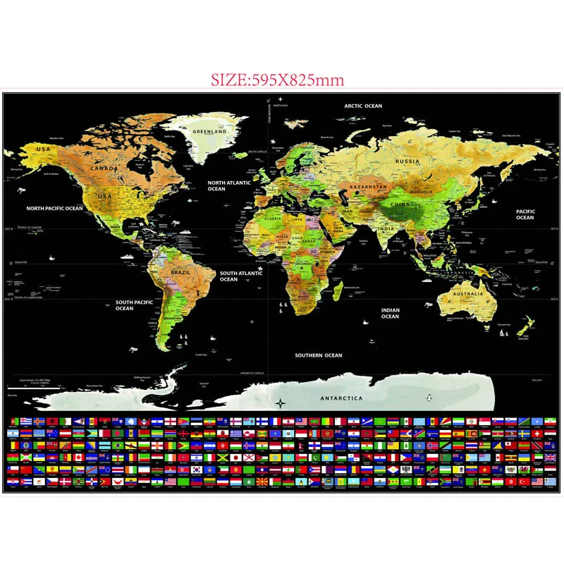 

Scratch Map Of The World Travel Edition Deluxe Personalized Wall Stickers Decor For Home