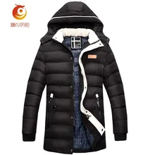 Winter Jacket Men’s Hooded Parkas Warm Thickening Cotton Long Section Casual Thick Solid Color Jackets Male Outerwear Size 3XL
