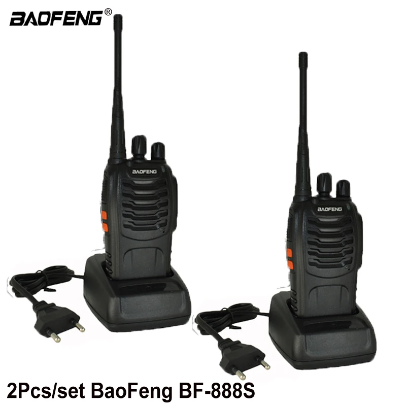 2 шт Baofeng BF-888S рация bf 888s 5 Вт двухстороннее радио портативное CB радио UHF 400-470MHz 16CH профессиональная рация