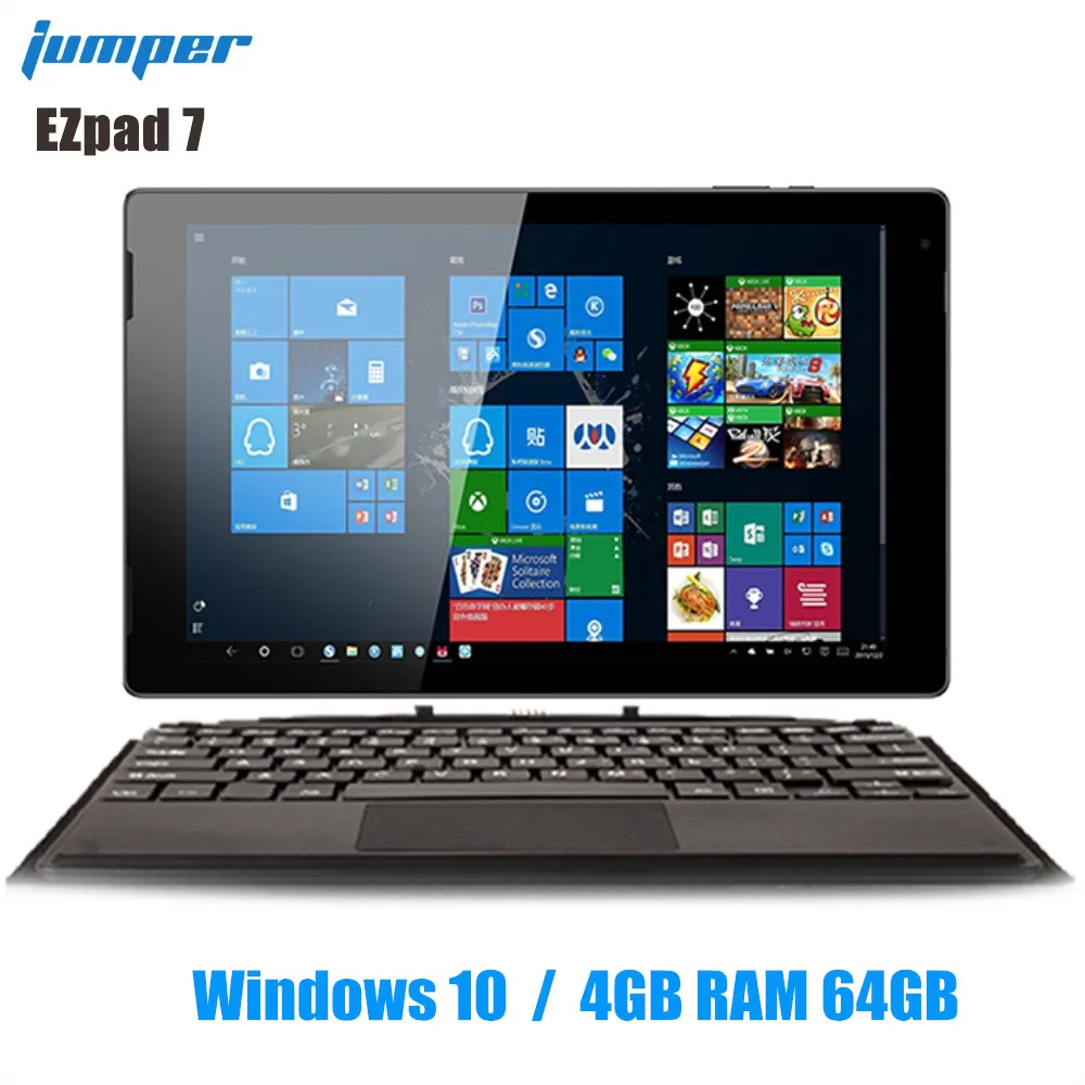 

Jumper Ezpad 7 2 in 1 Tablet PC 10.1 inch Windows 10 1920*1200 Cherry-T Z8350 Quad Core 1.44GHz 4GB RAM 64GB eMMC 6500mAh Tablet