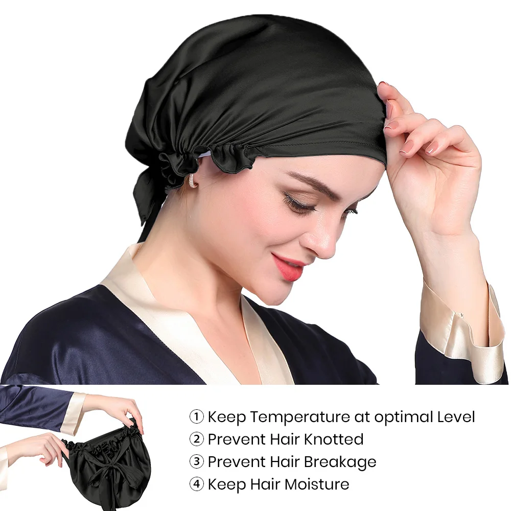 LILYSILK 100 Silk Sleep Cap Women 