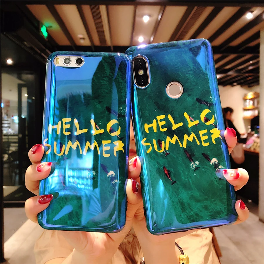 

For xiaomi redmi note 5 case xiaomi mi 8 A2 case luxury blue ray relief soft silicone phone bag back cover Ritozcase