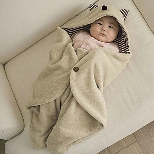 Promotion! 74cm Baby Blanket for Newborns Soft Fleece Blankets Baby Boy