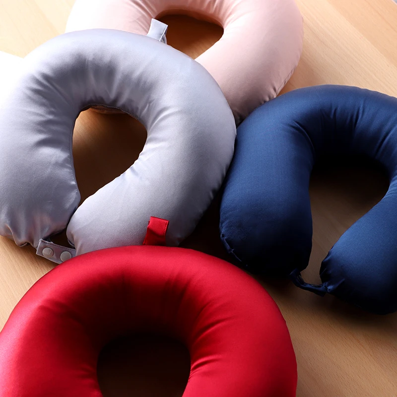 U Type Travel Pillow pure mulberry silk cases 30x30x8.5 cm high quality