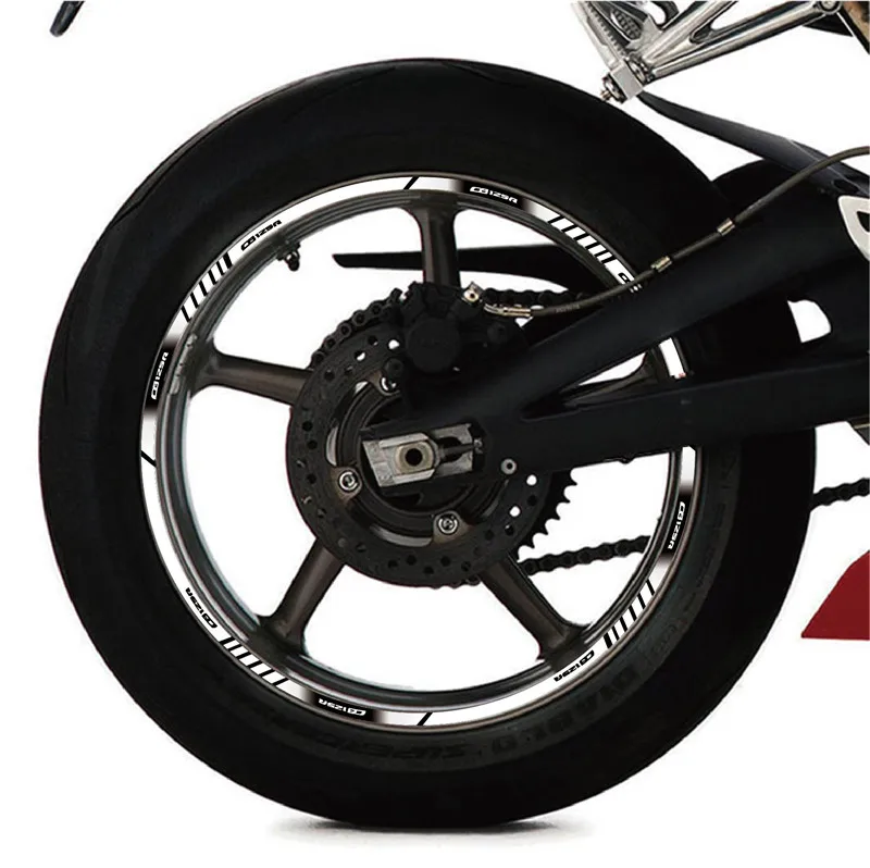 Наклейки на внутреннее колесо мотоцикла, обод, светоотражающие украшение, наклейки, подходят для HONDA CB125R