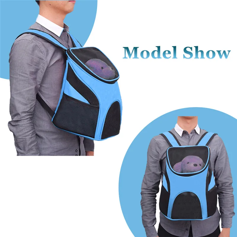 Pet Carrier Backpack Outdoor Dog Cat Carrier Bag Portable Zipper Mesh Breathable Packbag for Small Medium