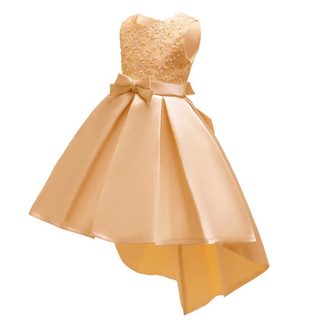 Рождественская Одежда для девочек; платье с вышивкой для маленьких девочек; платье для свадебной вечеринки; торжественное Пышное длинное платье для девочек; платье для танцев на день рождения - Цвет: gold