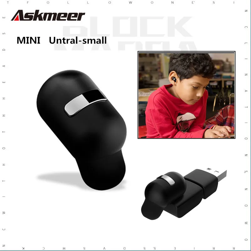 Askmeer Solo Mini Bluetooth гарнитура Наушники вкладыши Маленькие невидимые беспроводные