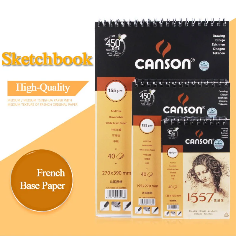 

32K/16K/8K France Artist Sketch Book For Drawing 40Sheets Coil Notebook Markers Drawing Painting Sketch Art Supplies
