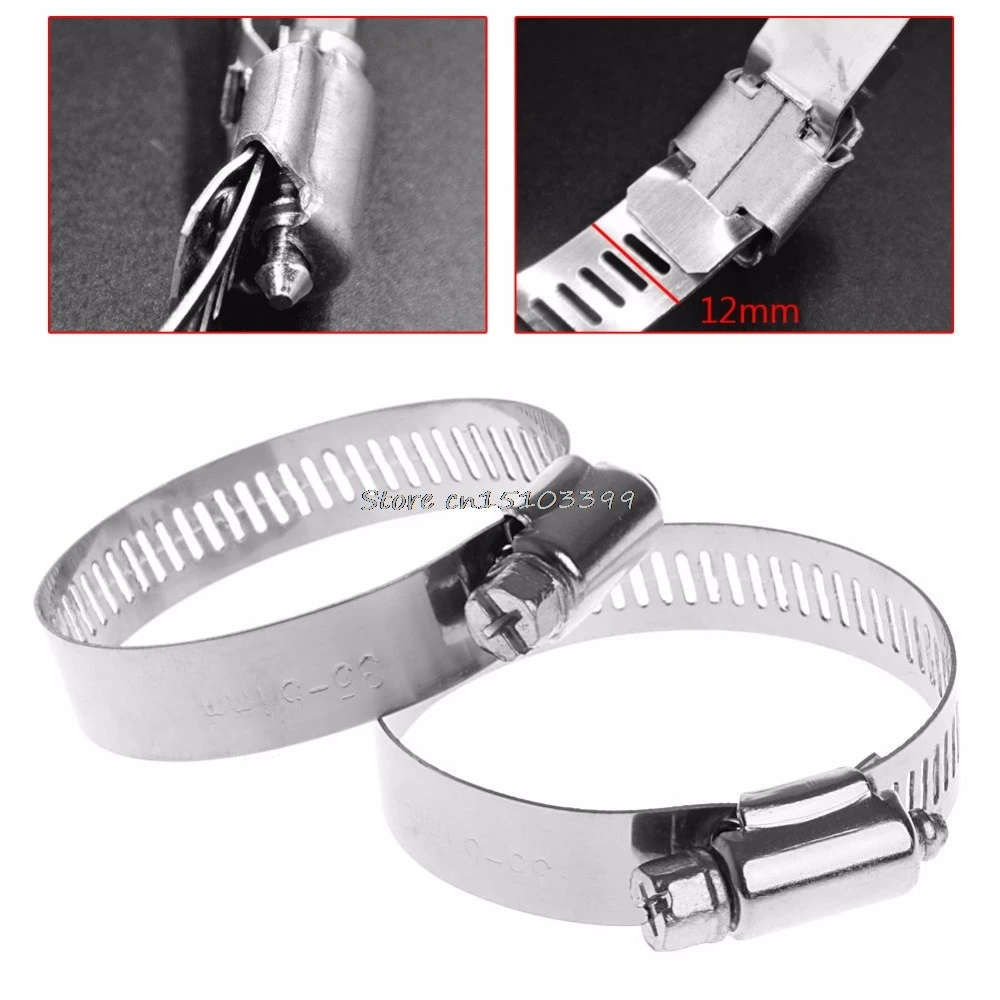 

10x Stainless Steel Adjustable Drive Hose Clamp Fuel Line Worm Clip 1-3/8"~ 2" G08 Drop ship