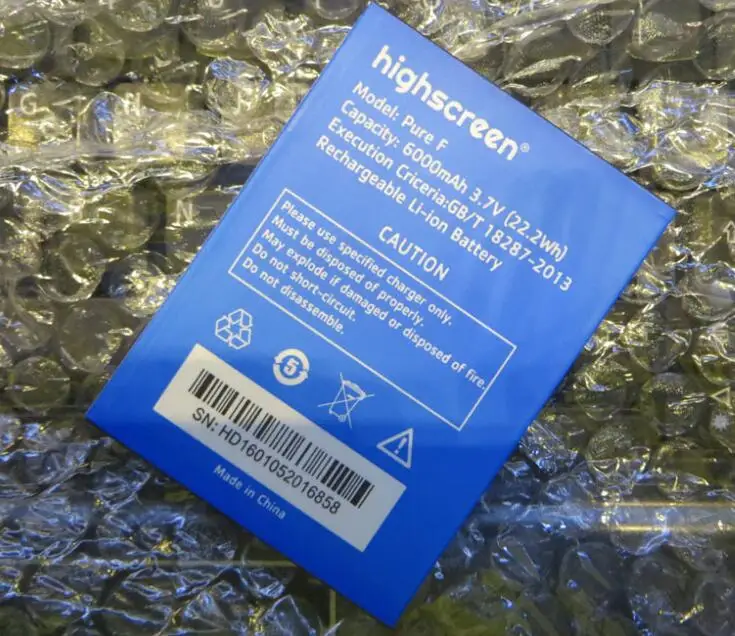 

FOR Highscreen PURE F 6000mah battery Rechargeable Li-ion Built-in mobile phone lithium polymer battery