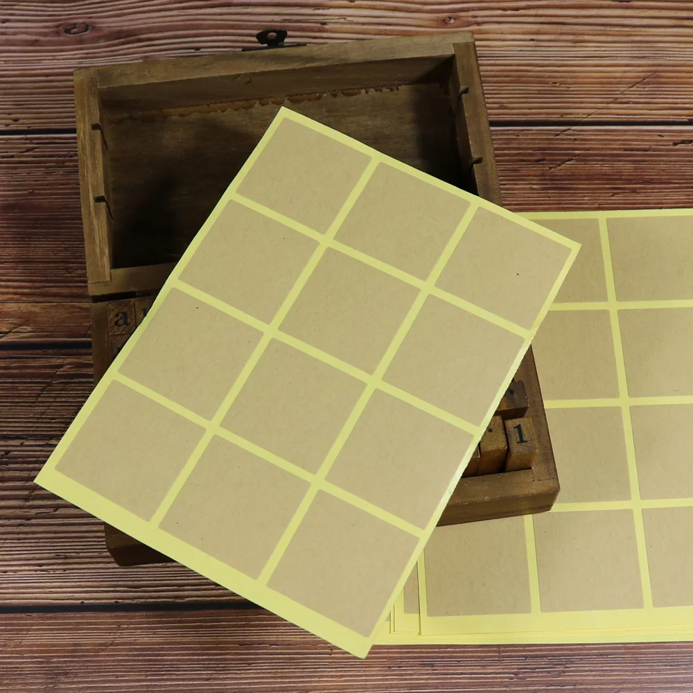 

102pcs Square Blank Kraft Seal Sticker DIY Multifunction Paper Labels for Handmade Product, Self-Adhesive Gift Sticker 3.5x3.5cm