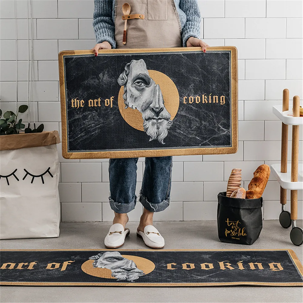 WINLIFE 2 шт. нескользящий мягкий кухонный коврик для ванной коврик бегунок Набор ковриков штукатурка статуя печати ковры