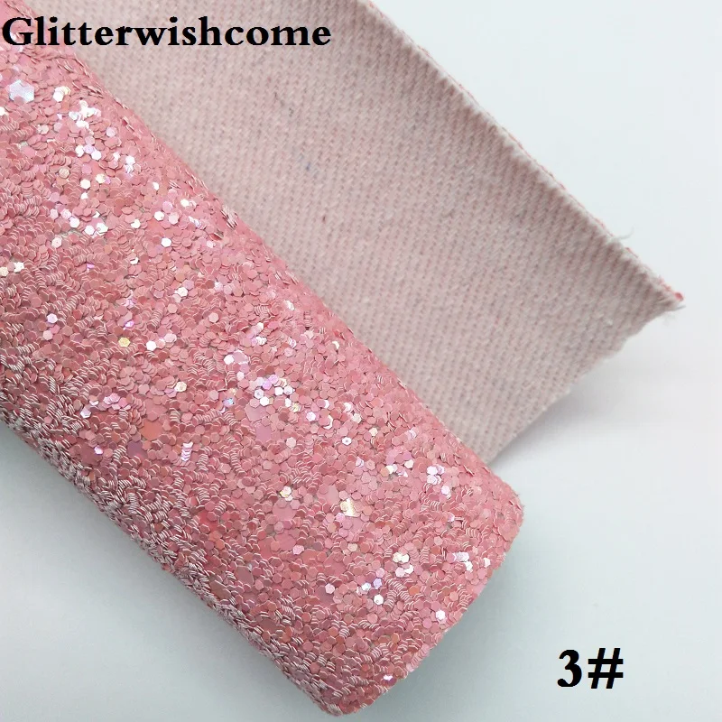 Glitterwishcome 30X134 см мини-рулон синтетическая кожа, массивная блестящая кожа ткань винил для луков, GM070 - Цвет: 3