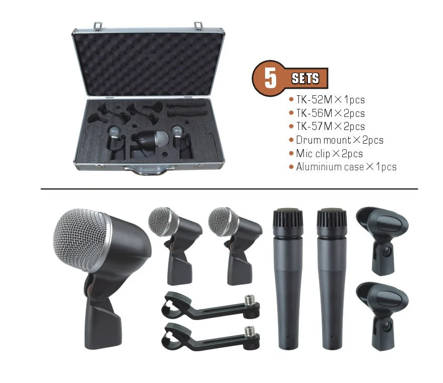 Hot selling Drum Mic set professional condenser font b microphone b font Set recording font b