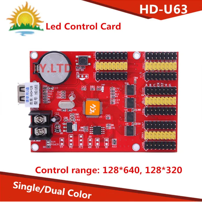 (HD-U63) HD-U40 P10 СВЕТОДИОДНЫЙ дисплей модуль управления USB card Single/Dual Светодиодный