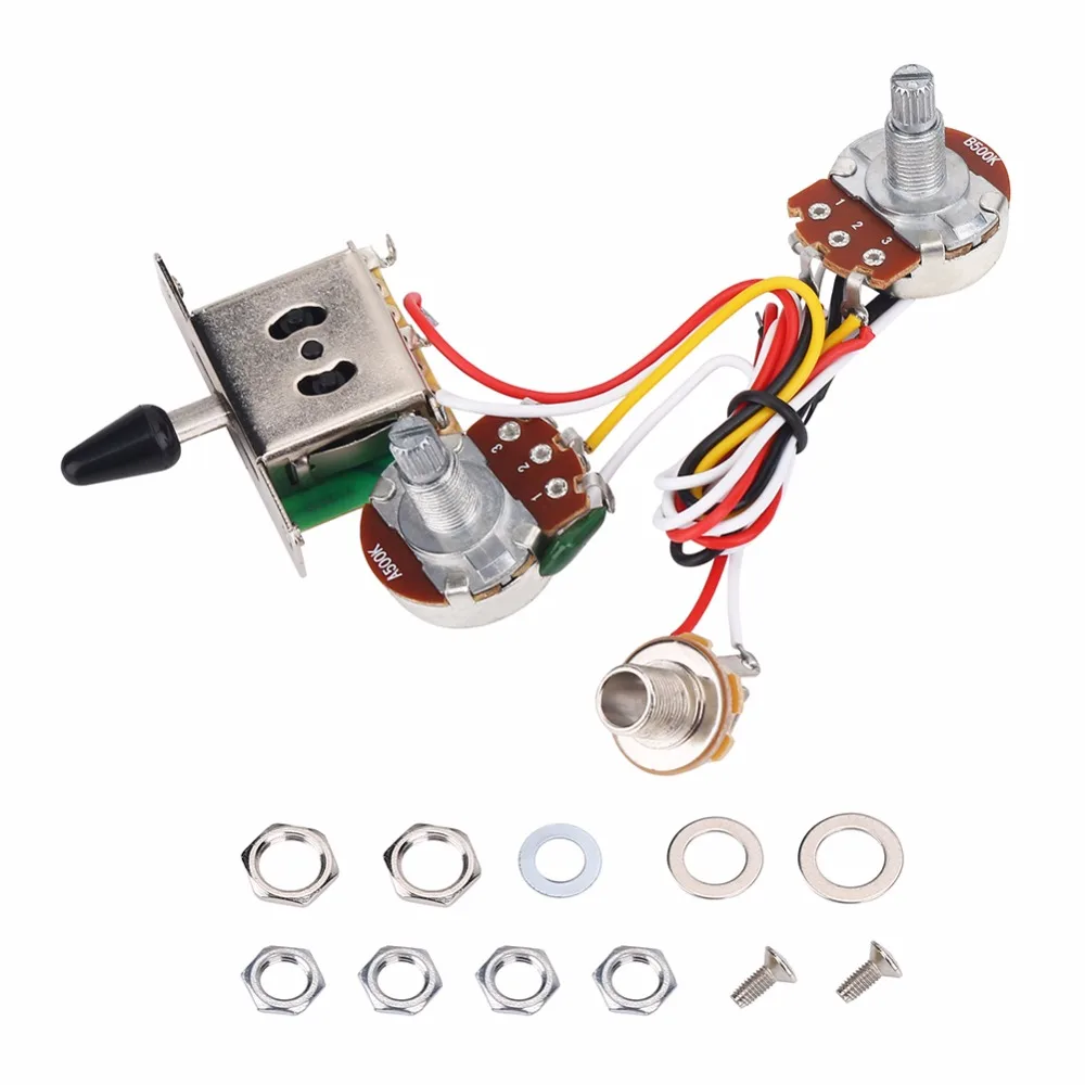 Electric Guitar Wiring Harness Kit A500K 3 Way Switch Wiring for