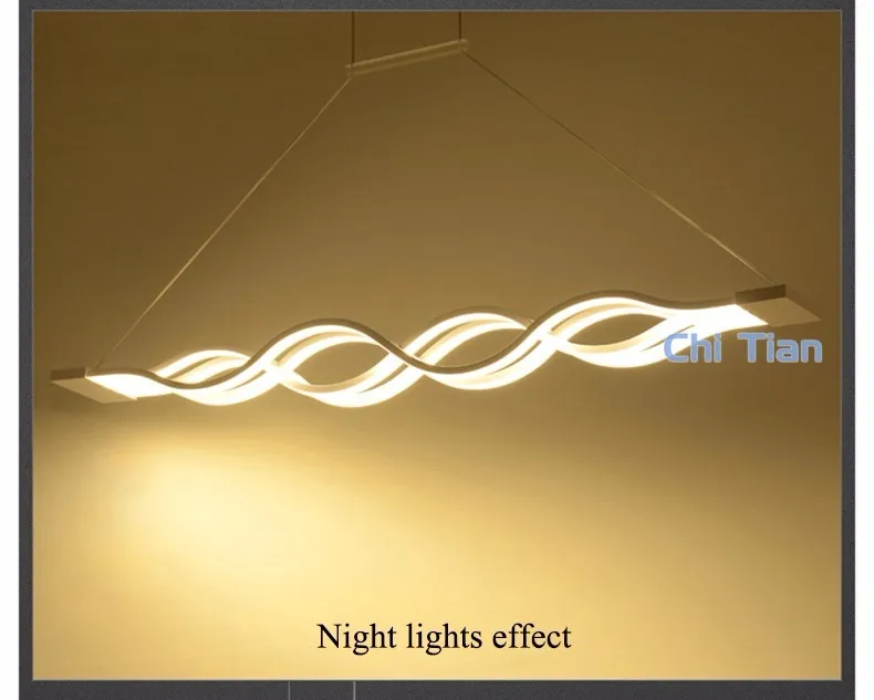 L100см 120 см 60 см креативный современный светодиодный подвесной светильник волна подвесной светильник для столовой гостиной кухни AC85-265V