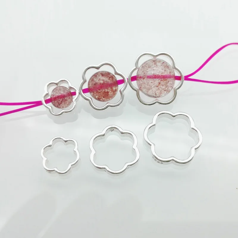 

Aladdin 925 silver DIY Jewelry Findings Components plants Petals shape Spacer beads have holes hand make earrings bracelet gift