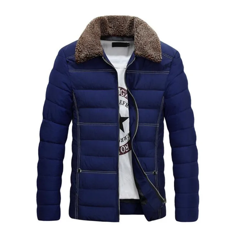 

Brand New Mens Cotton Loose Type Warm Jacket Parkas Fashion Leisure Korean Style V-collar Long Sleeve Clothing For Male 2017