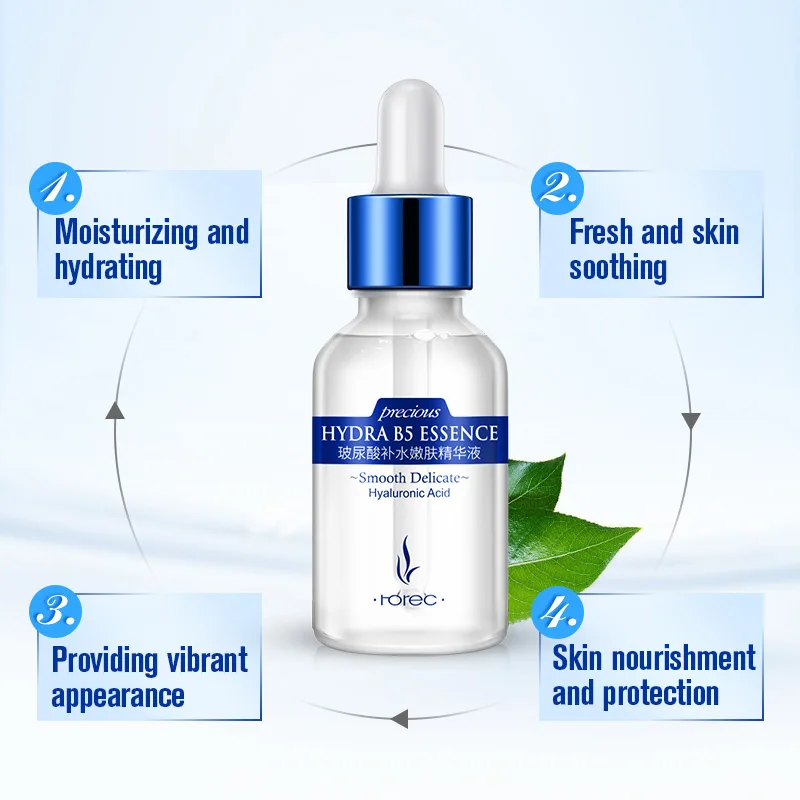 

ROREC Hyaluronic Acid Face Serum Facial Anti-Aging Anti-Wrinkle Anti-Acne Liquid Essence Moisturizing Serum Whitening for Face