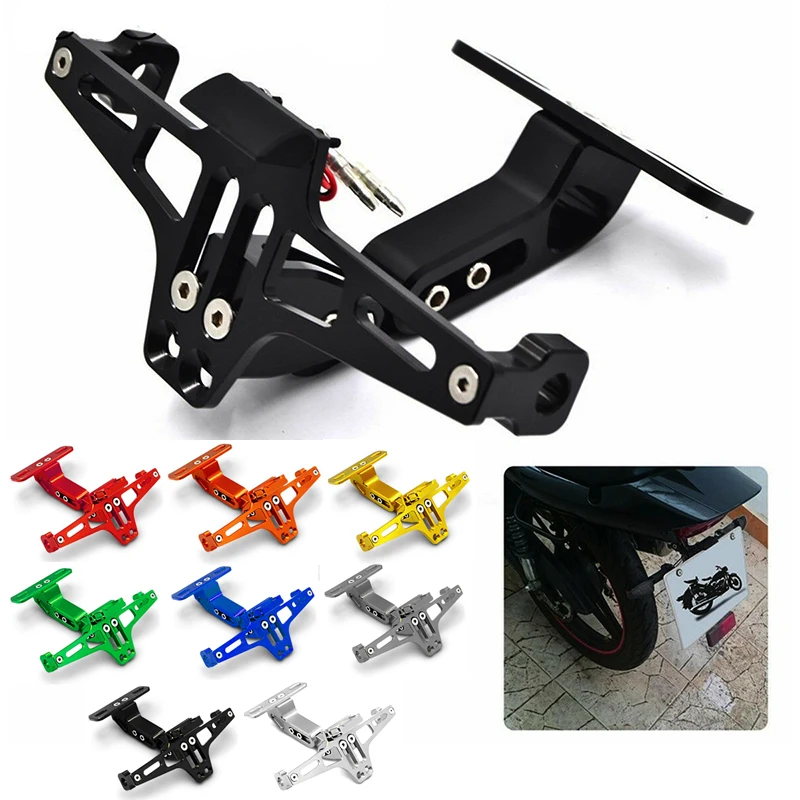 

LED Motorcycle Licence Plate Holder Bracket Frame Number Plate Support For Moto TMAX 530 500 XMAX 125 250 300 400
