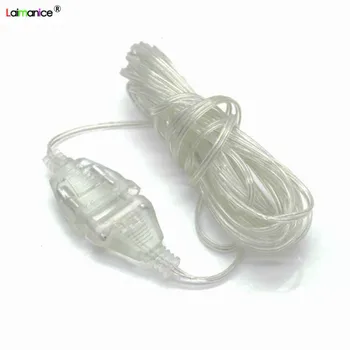 

3M EU US Plug Transparent Extended Wire Cable Cord For christmas string Fairy lights wedding party holiday decor indoor outdoor