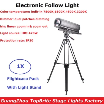 

Electronic Follow Spot Light High Power 470W Following Light DMX512 Control HRI 470W Dj Decoration Performance Stage Lighting