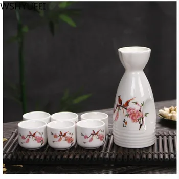 

7PCS/lot Japanese ceramic hip flask Elegant wine cellar pot Household wine set Approx. about30ml WSHYUFEI