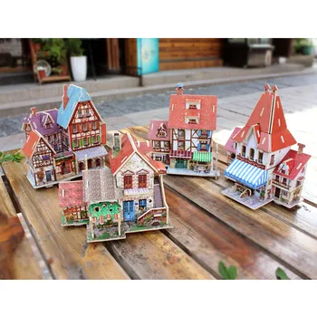 

Robotime 13 Kinds DIY Wooden Miniature Global Style House Assemble Model Building Kits Toy Gift for Children Teens Adult F124