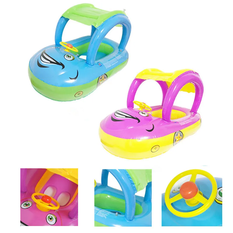 Enfants été bain flotteur jouet Portable gonflable cercle de natation pour enfants baignade nouveau-nés flotteur bateau Tube voiture pour bébé nager flotteur