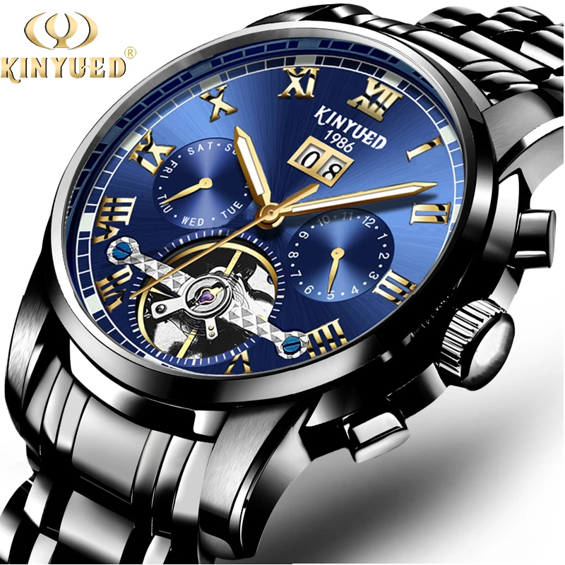 Men Watches Top Brand Luxury KINYUED Automatic Winding Tourbillon Mechanical Watch Sport Waterproof Relogio Automatico Masculino Men Watches Top Brand Luxury KINYUED Automatic Winding Tourbillon Mechanical Watch Sport Waterproof Relogio Automatico Masculino