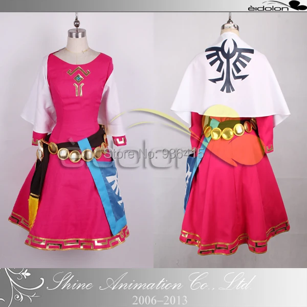 

Adult Women Full Skyward Sword Princess Costume Outfits Dress 11