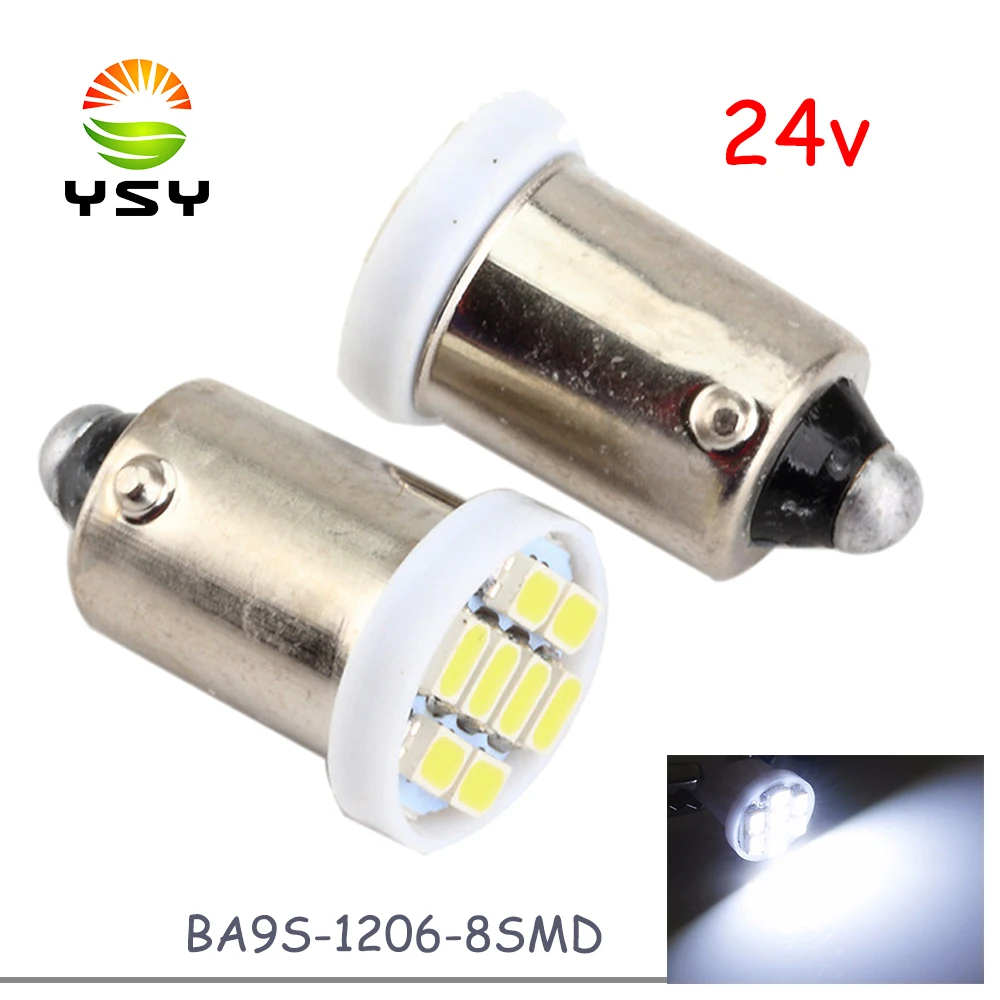 YSY T11 T4W BA9S 8 SMD 1206 LED Interior Light Bulb High Quality 8smd Wedge Auto Reading Dome Lamps Car Marker 24V | Автомобили и