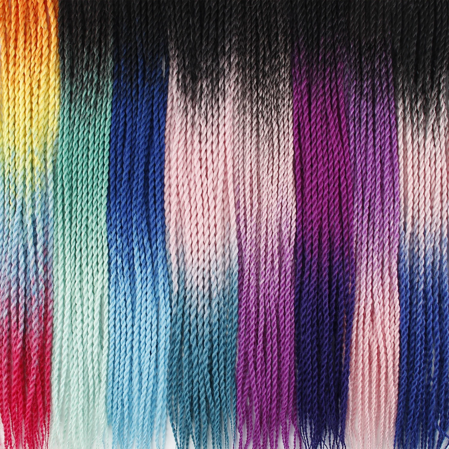 YxCherishair ombre braiding hair rainbow hair Senegalese Twist 24' synthetic hair extensions crochet twist hair braids