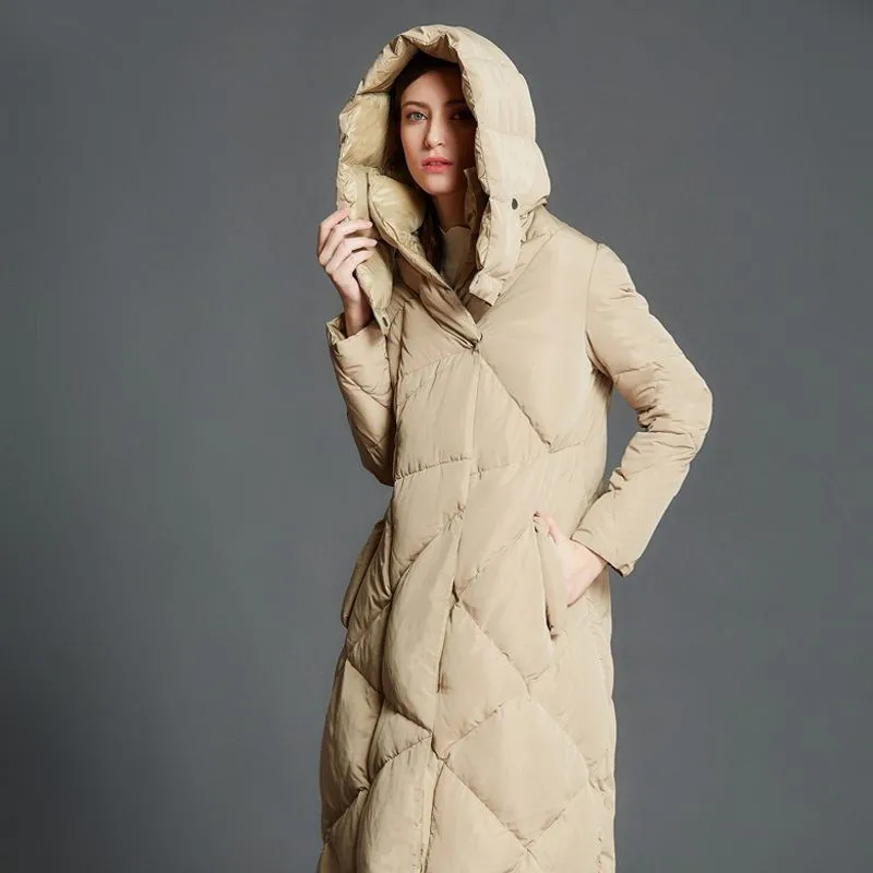 Winter Warm Plus Long Down Coat Women Stand Collar Hooded Detachable Covered Button Puffer Duck Down Jacket Female Outerwear New Winter Warm Plus Long Down Coat Women Stand Collar Hooded Detachable Covered Button Puffer Duck Down Jacket Female Outerwear New