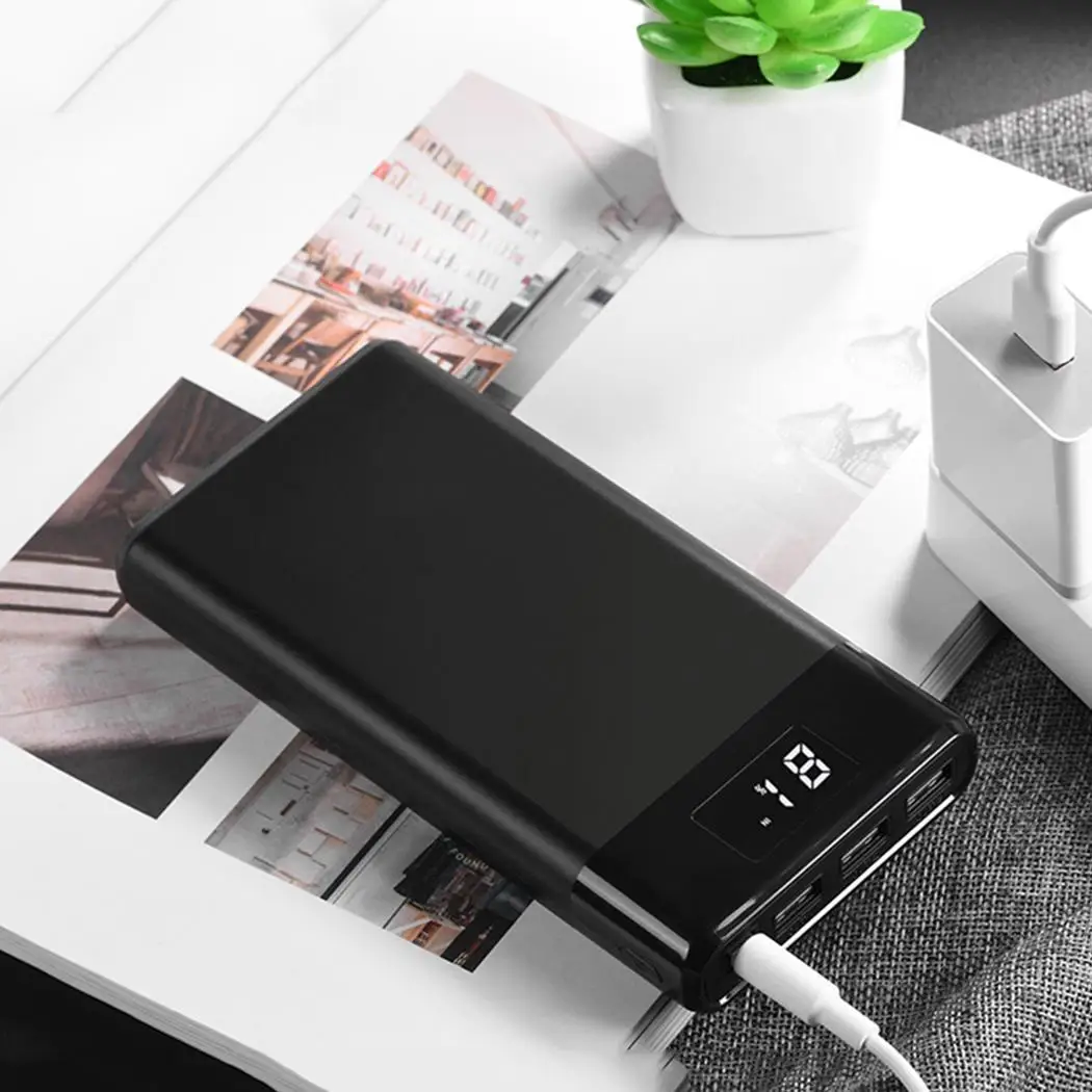 Портативный 30000 мАч мобильный телефон с тремя usb портами DC5V 2A Max светодиодный