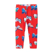 Прыжки метров красные детские леггинсы, брюки с бабочками детская одежда для девочек штаны длинные штаны для осени, облегающие джинсы-карандаши голубого цвета штаны для девочек
