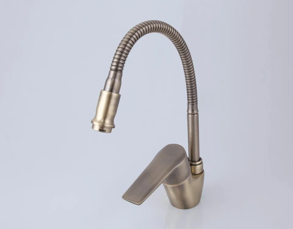 Frap Antique Style Bronze Kitchen Faucet Cold and Hot Water Mixer Tap Torneira Cozinha Flexible Nose 360 Degree Rotation F4330-4