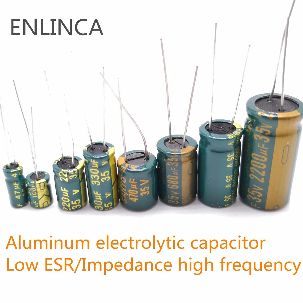 Low ESR high frequency aluminum capacitor 6.3v 63v 100v 250v 400v 450V 2.2uf 4.7uf 6.8uf 10uf 22uf 33uf 68uf 82uf 120uf 5-20pcs