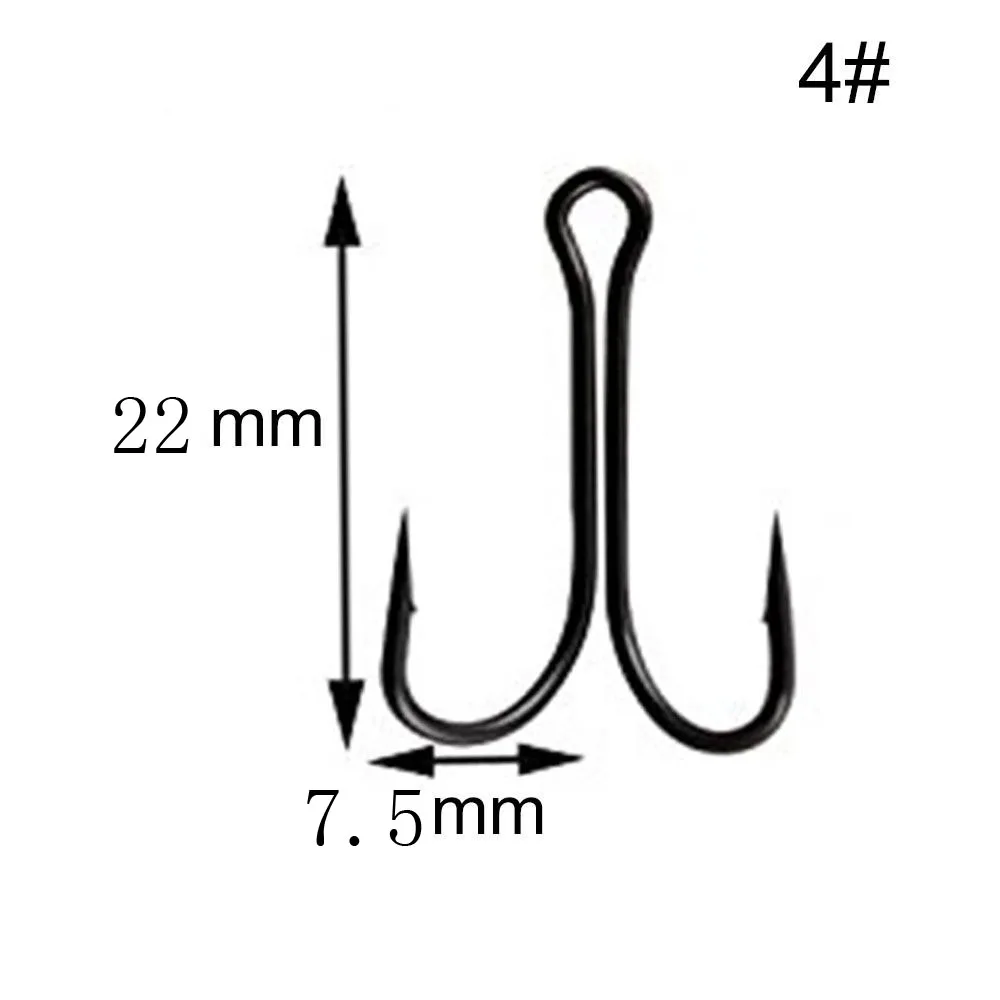 JSM 50 шт./лот двойной высокоуглеродистой стали Черный рыболовные крючки двойной якорь крюк Морская Рыбалка снасти РАЗМЕР 8#-4/0 - Цвет: 4