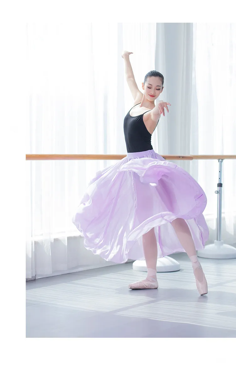 Новая женская мягкая шифоновая балетная танцевальная длинная юбка тренировочное балетное танцевальное платье для взрослых женская Современная Танцевальная длинная юбка 4 вида цветов