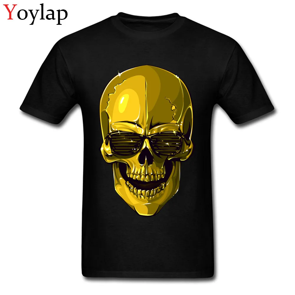 Gold Skull with Sunglass_black