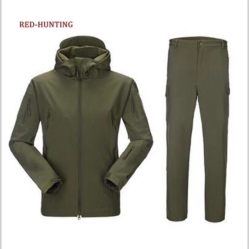 

Tactical TAD Sets Jacket & Pants Army Military Softshell Suits Men Outdoor Hunting Clothing Outdoor Waterproof Men Hooded Suits