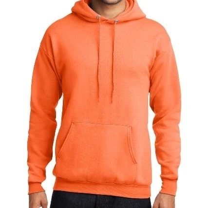 Port & Company PC78H Mens Core Fleece Pullover Hooded Sweatshirt Neon Orange - Extra Large (1)
